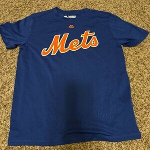 New York Mets T Shirt YXL Youth Xtra Large Blue Short Sleeve Majestic Evolution